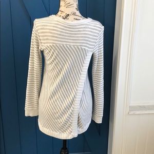 Gray and white striped sweater